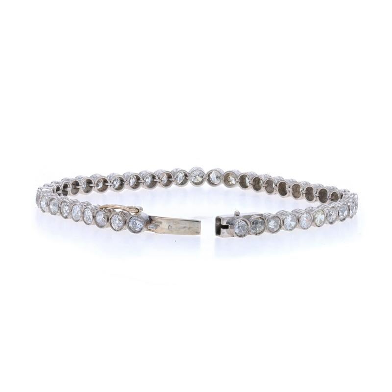 Women's Platinum Diamond Art Deco Tennis Bracelet 6 3/4