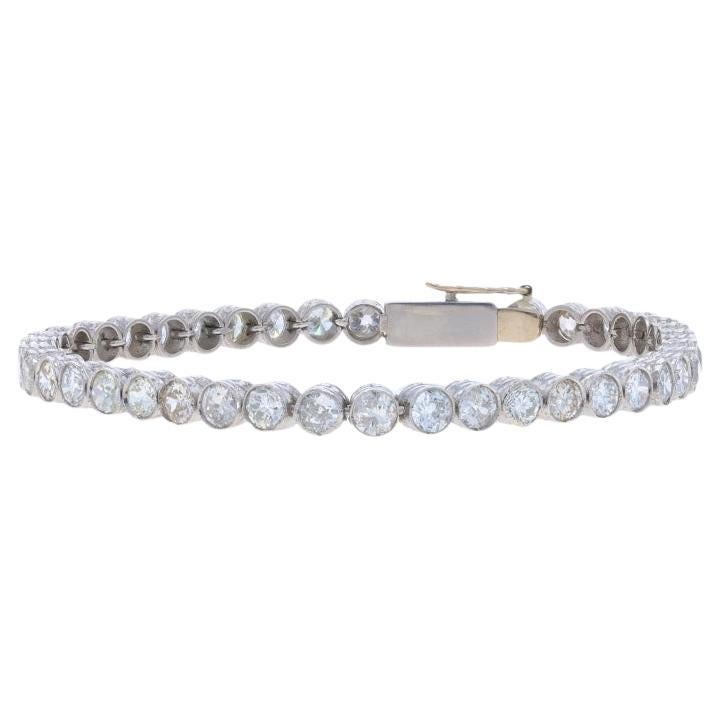 Platin Diamant Art Deco Tennisarmband 6 3/4" - 18k Euro 6,72ctw Vintage
