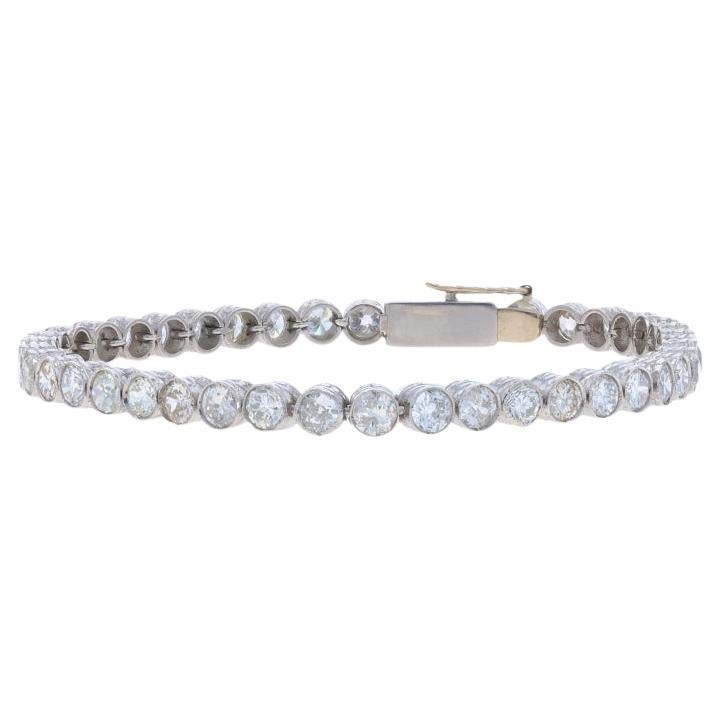 Bracelet tennis Art déco en platine avec diamants 6 3/4 po. - 18 carats Euro 6,72 ctw vintage