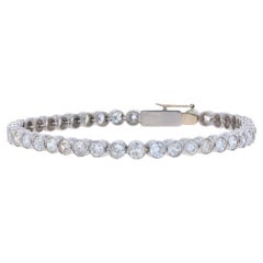 Platinum Diamond Art Deco Tennis Bracelet 6 3/4" - 18k Euro 6.72ctw Vintage