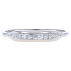 Fede nuziale in platino con diamante Art Deco - Anello vintage con taglio singolo da 0,10 ct.