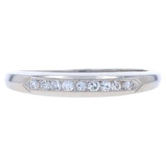 Anneau de mariage Art Deco en platine avec diamant taille unique .12ctw Vintage Knife-Edge Ring