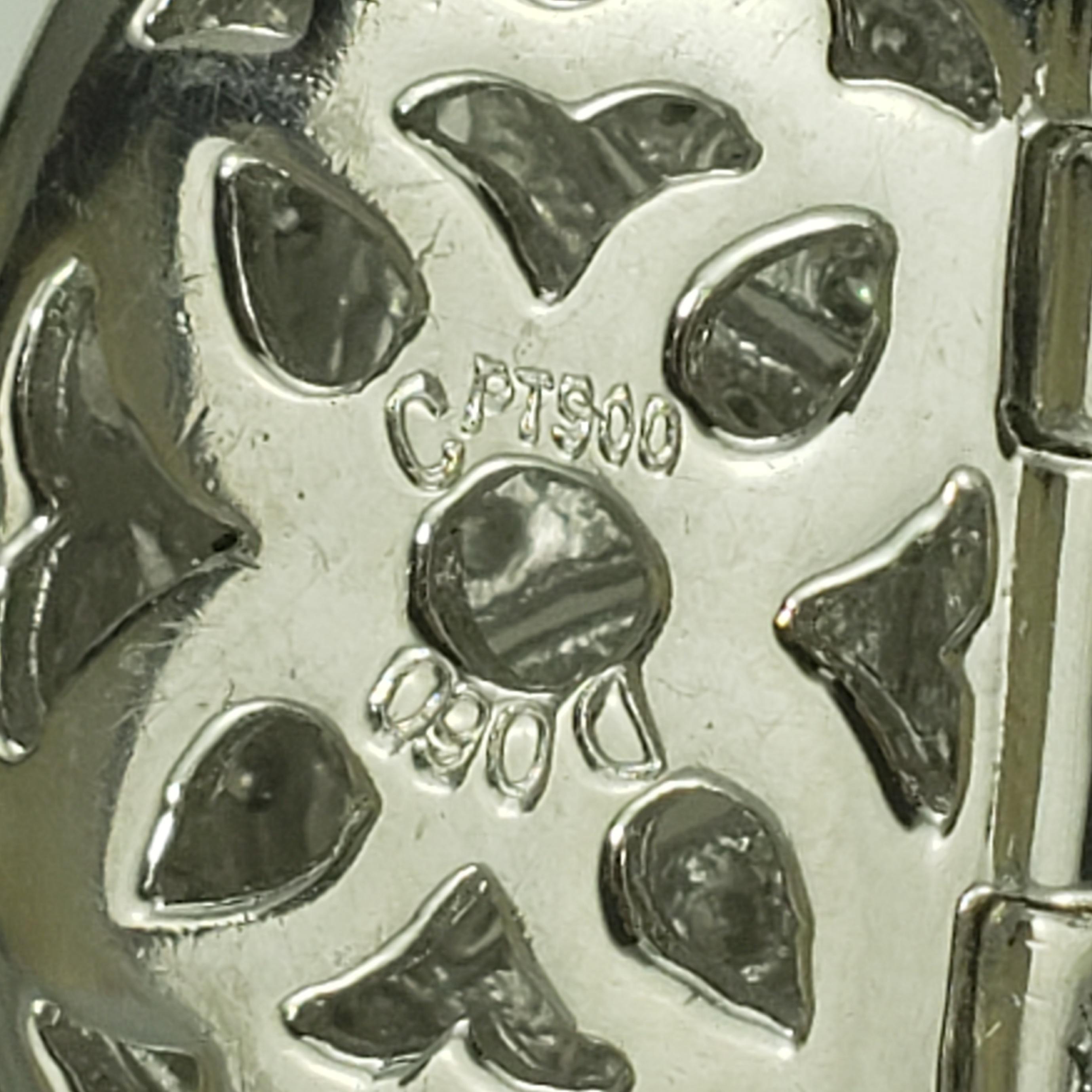 Charm da borsetta articolato con diamanti in platino #18244 in vendita 6