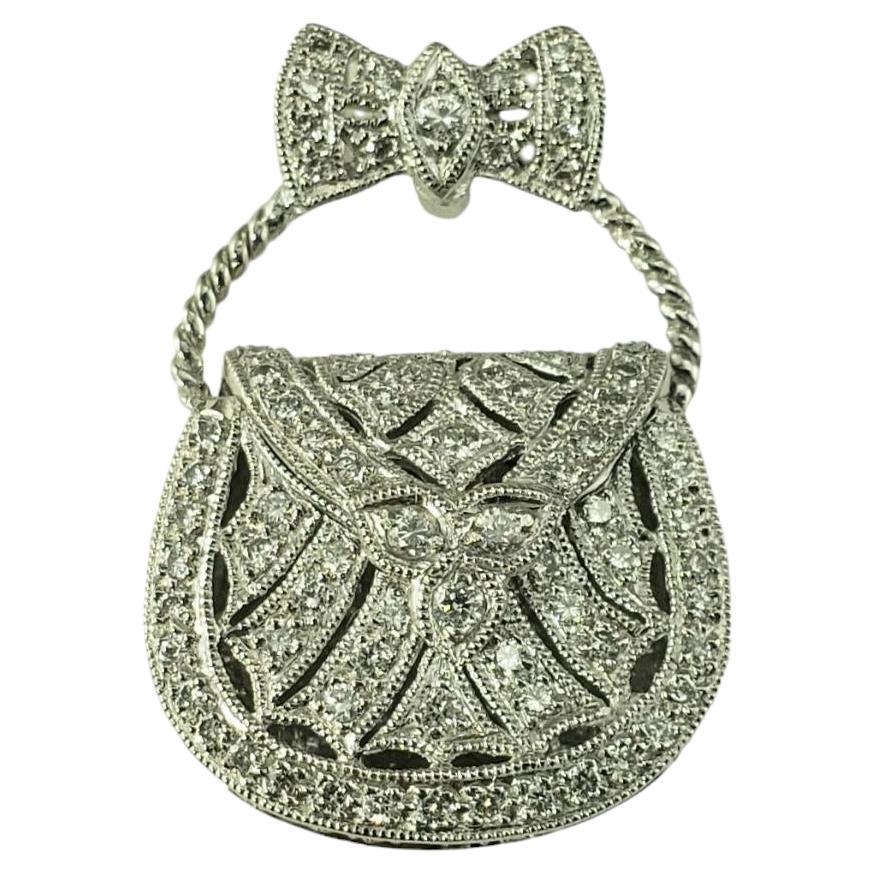 Charm da borsetta articolato con diamanti in platino #18244