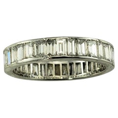 Platino Diamante Taglio Baguette Fascia Eternità Misura 7.25 #19849