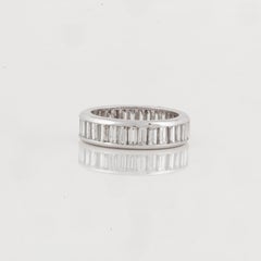 1960s Baguette Diamond Platinum Eternity Band