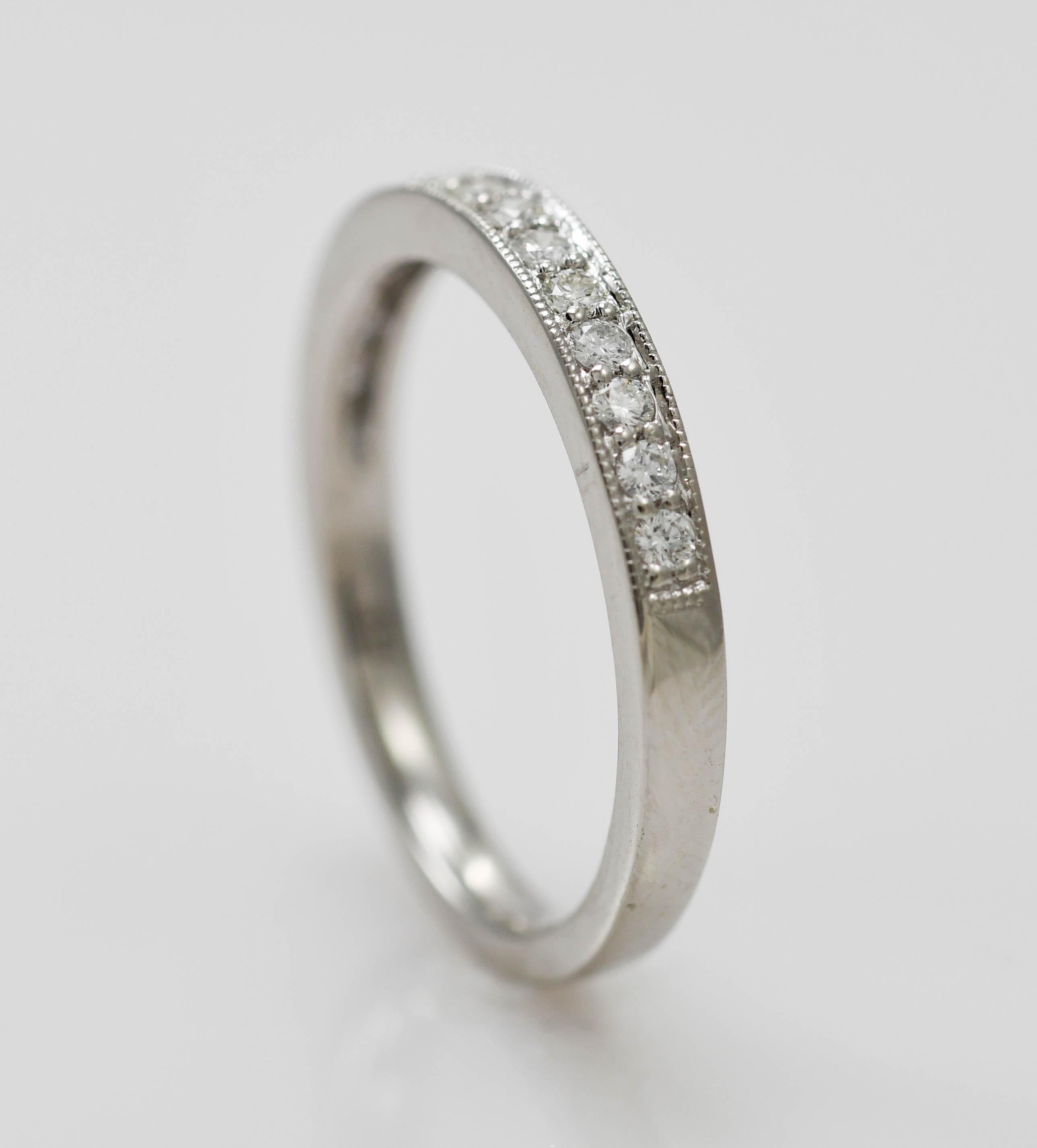 Round Cut Platinum Diamond Band 0.30ct
