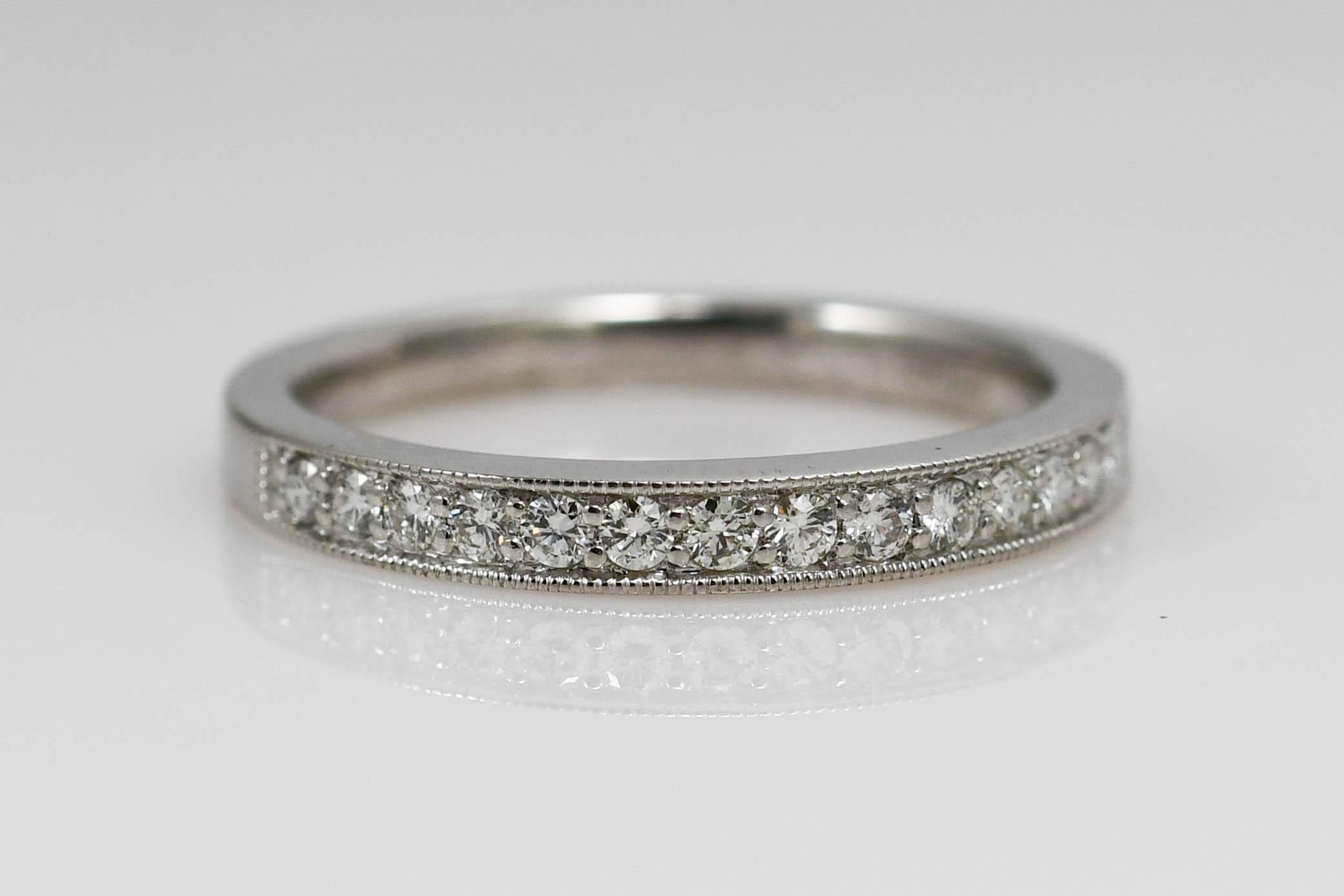 Platinum Diamond Band 0.30ct In Excellent Condition In Laguna Beach, CA