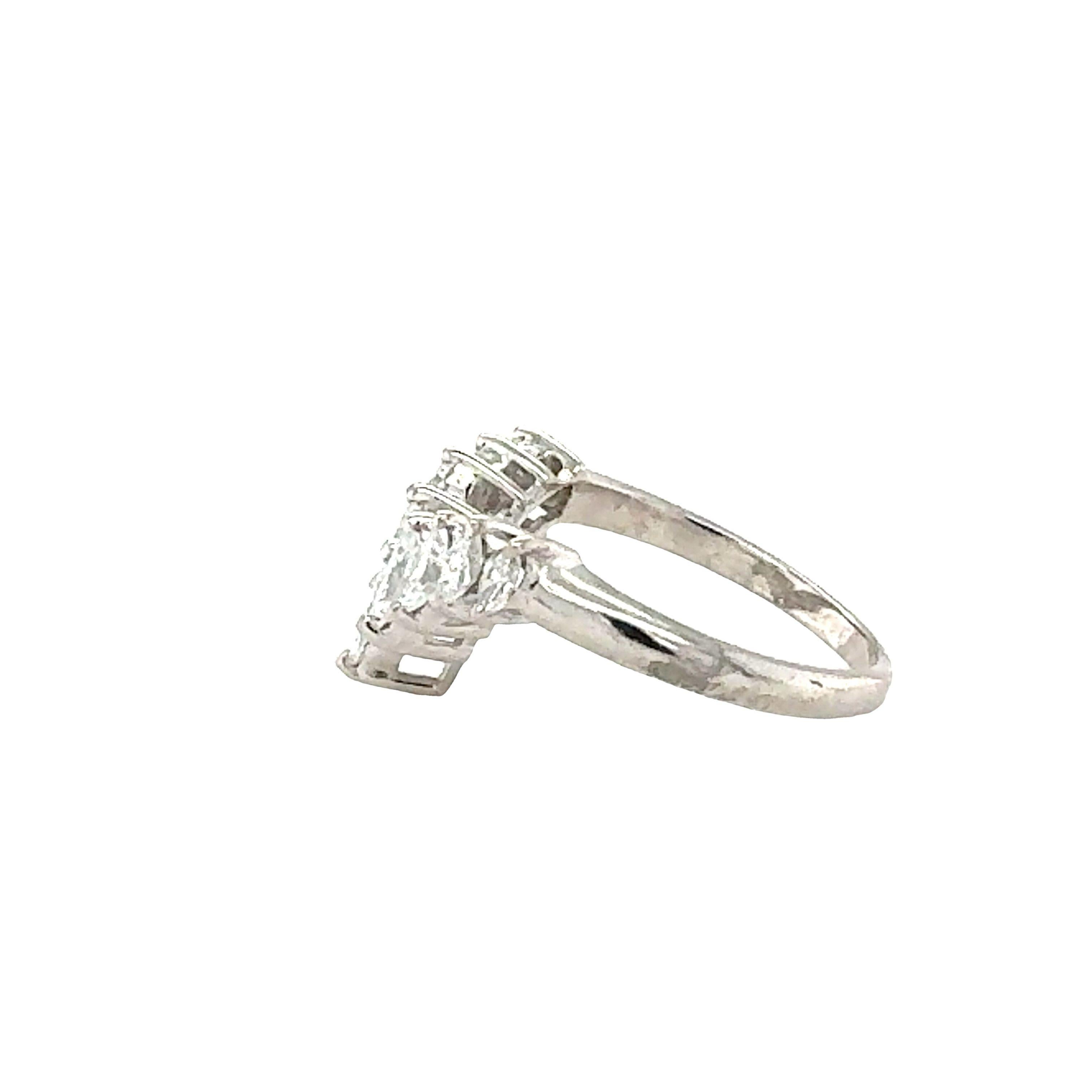 Marquise Cut Platinum Diamond Band For Sale