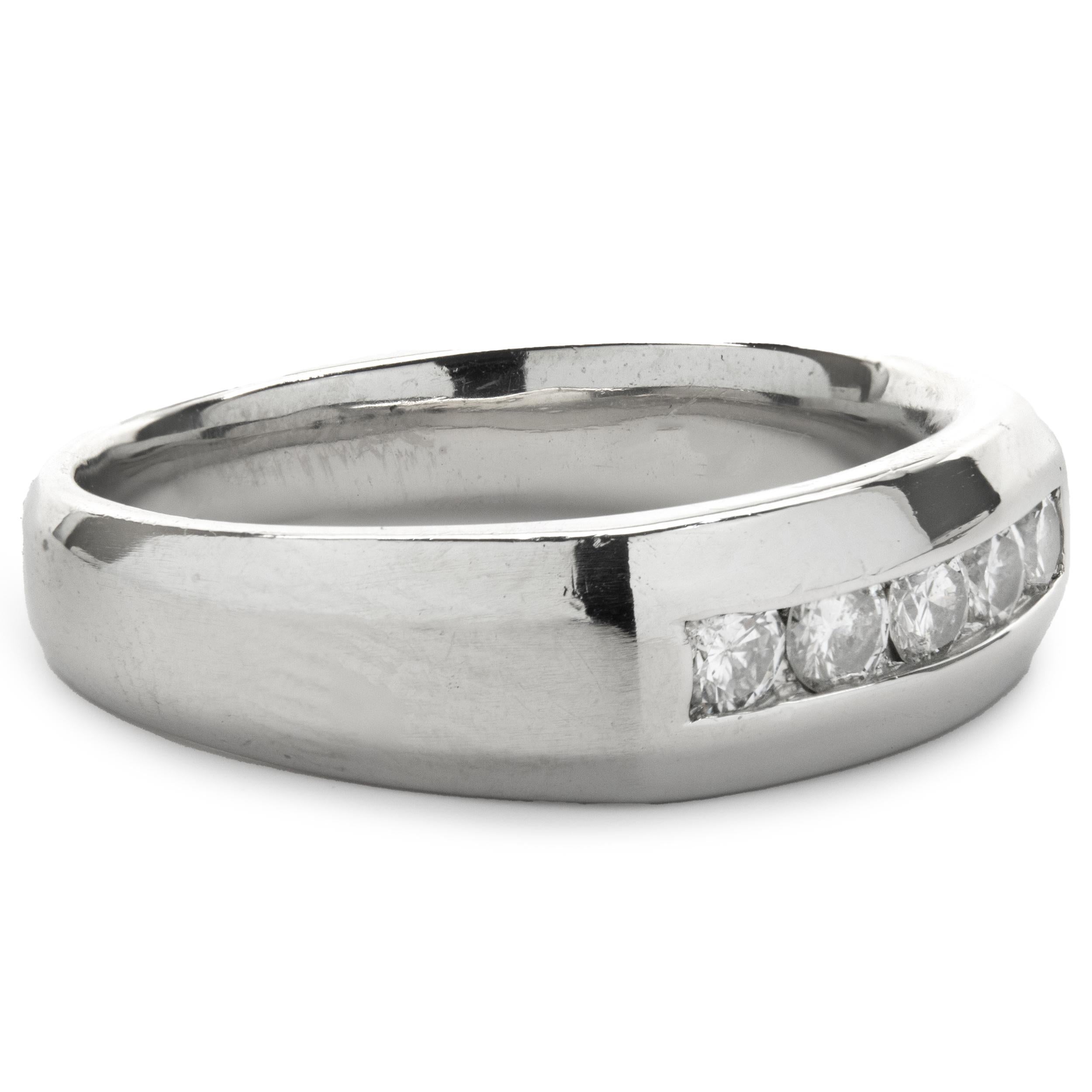 Round Cut Platinum Diamond Band For Sale