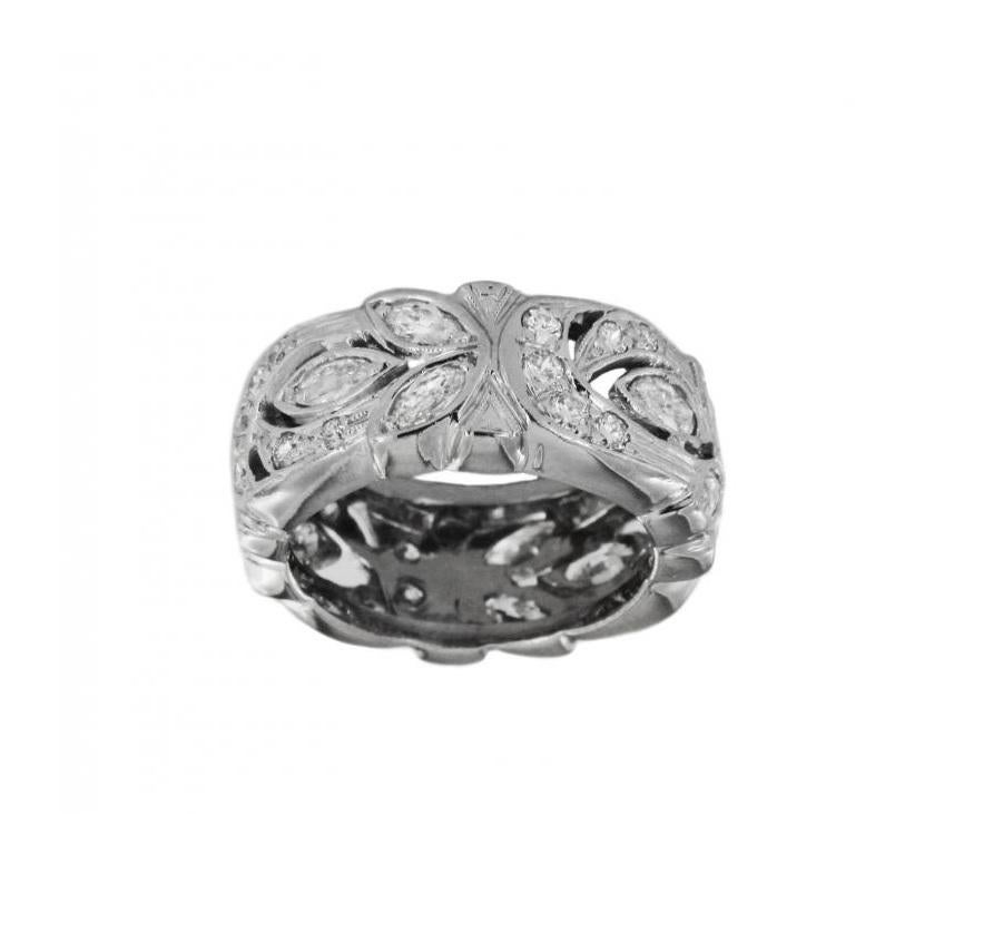 Women's Platinum & Diamond Band Ring For Sale