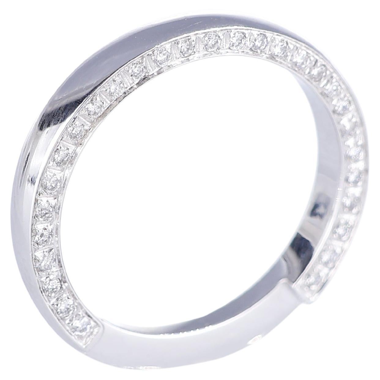 Platinum Diamond Band with white diamonds 0.14 carats