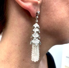 Contemporary Diamond Tassel Earrings
