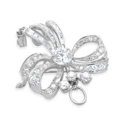 Platinum Diamond Bow Pin