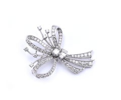 Platinum Diamond Bow Spray Pin