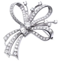 Platinum Diamond Bow Spray Pin