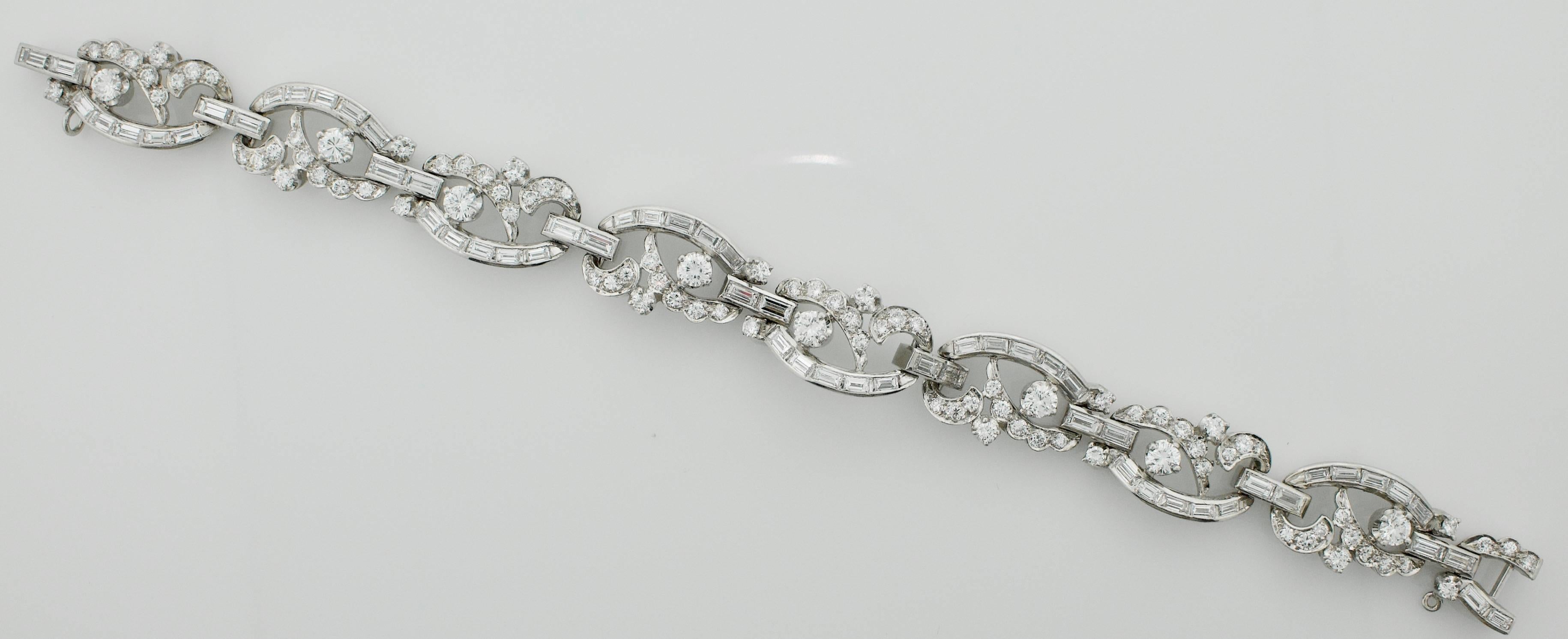 Step back in time with our Lady’s Platinum Diamond Circa 1940's Bracelet, a true testament to the glamour and sophistication of the Art Deco era.

Crafted with exquisite attention to detail, this stunning bracelet features an array of dazzling