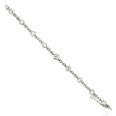 Mid-20th Century Platinum Diamond Bracelet, 1.5ct Center Stone, Unisex