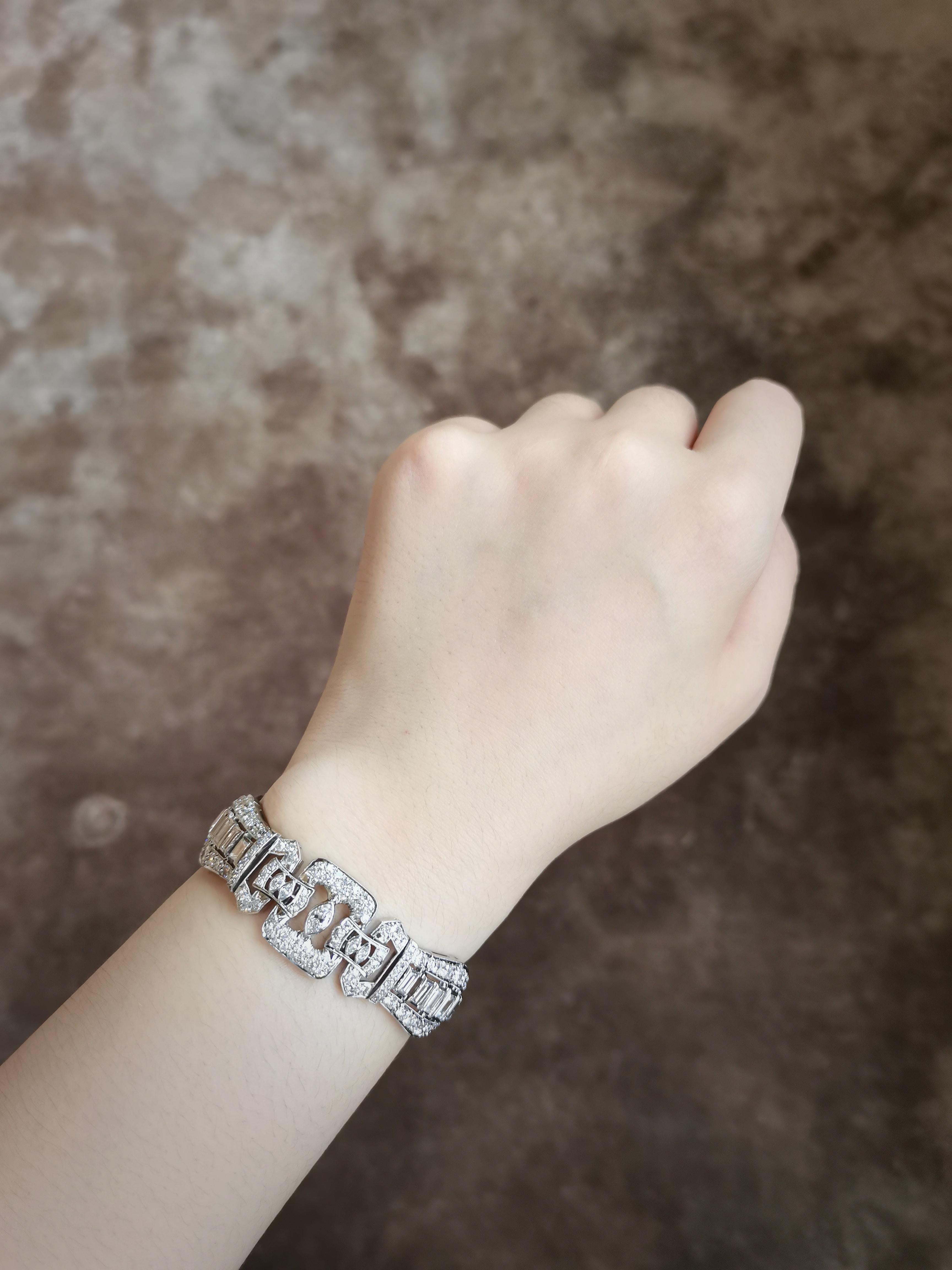 da uomo o donna Bracciale in platino con diamanti in vendita