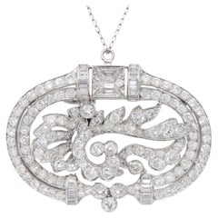 Platinum Diamond Brooch, Approx. 9 Carats Total Weight