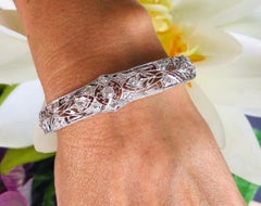 Platinum Diamond Brooch Bangle