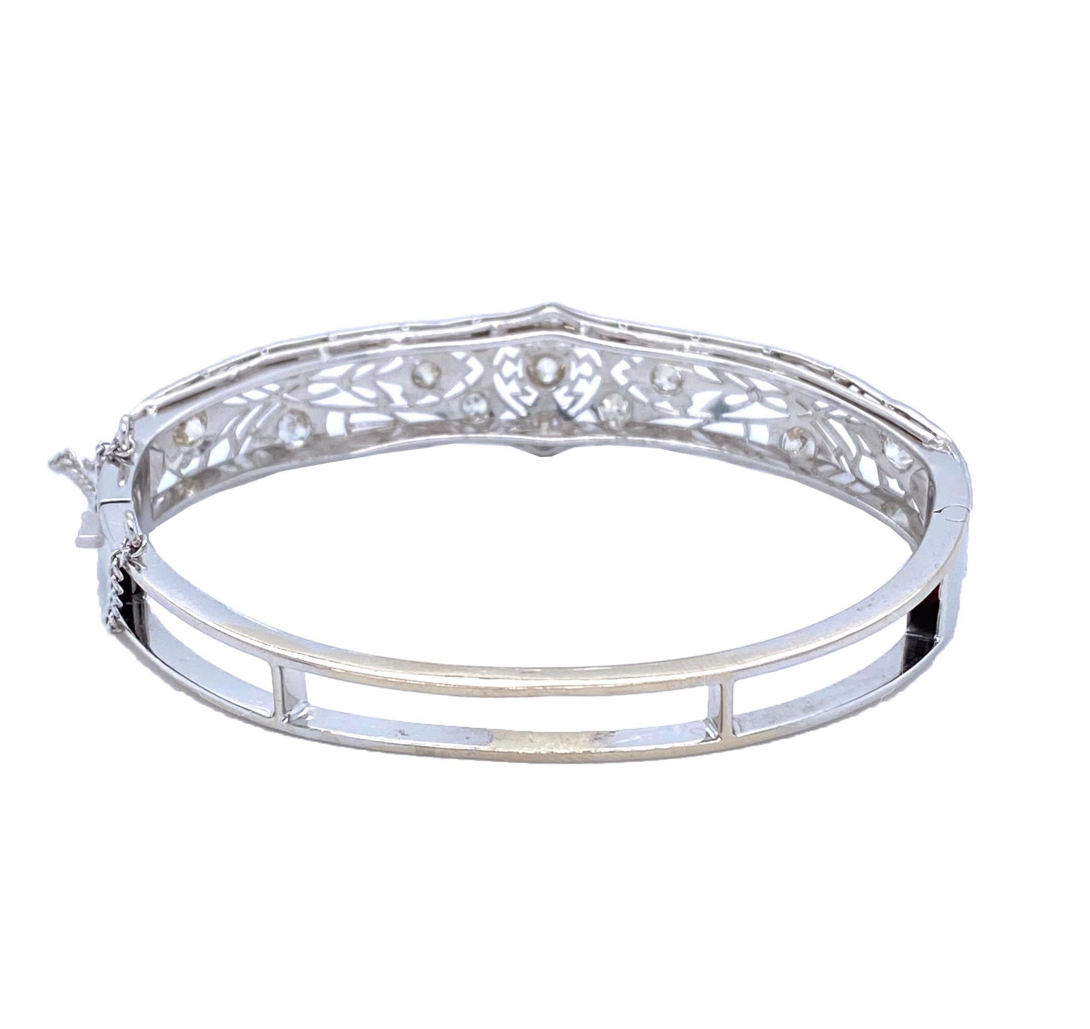 Platinum Diamond Brooch Bangle 4