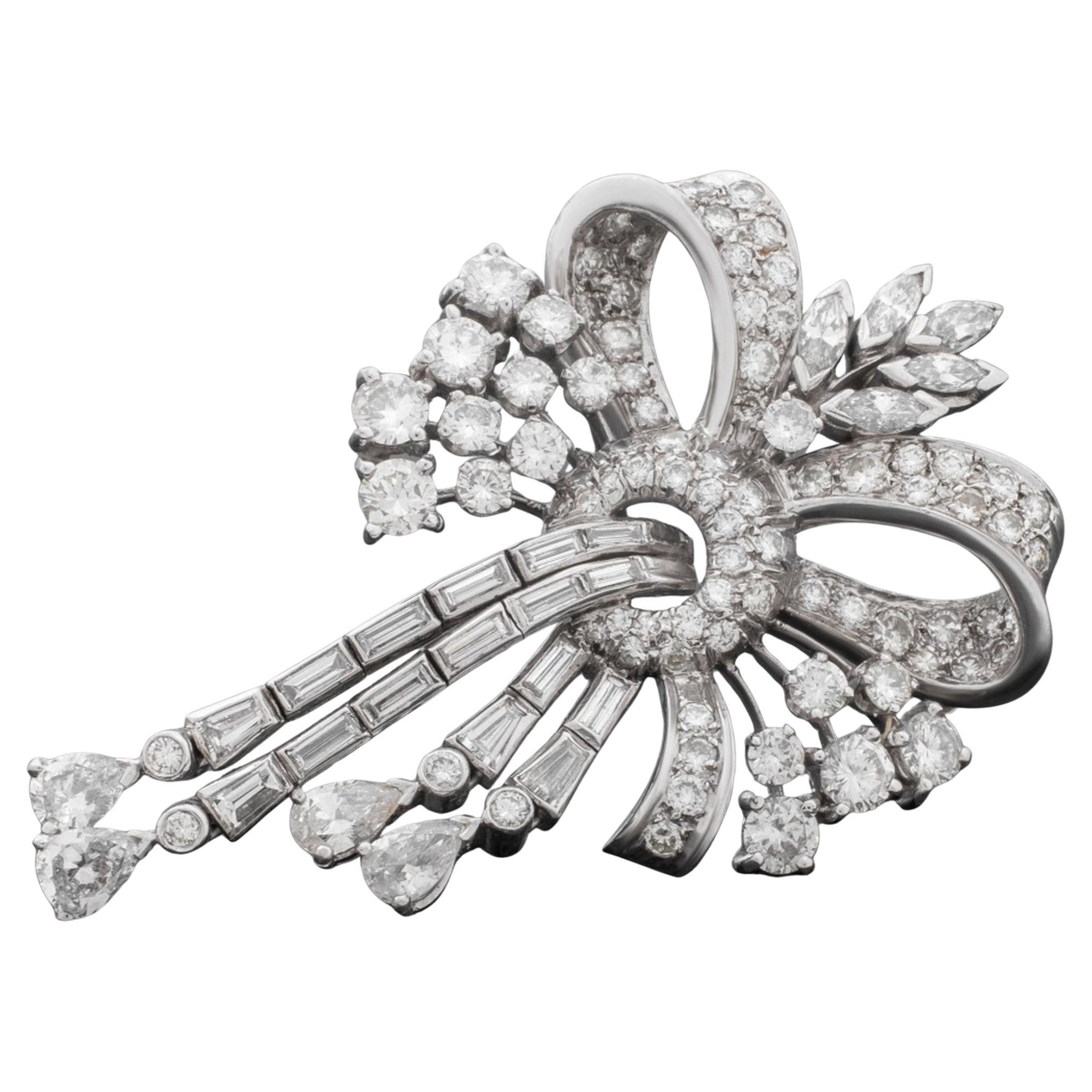 Platinum Diamond Brooch