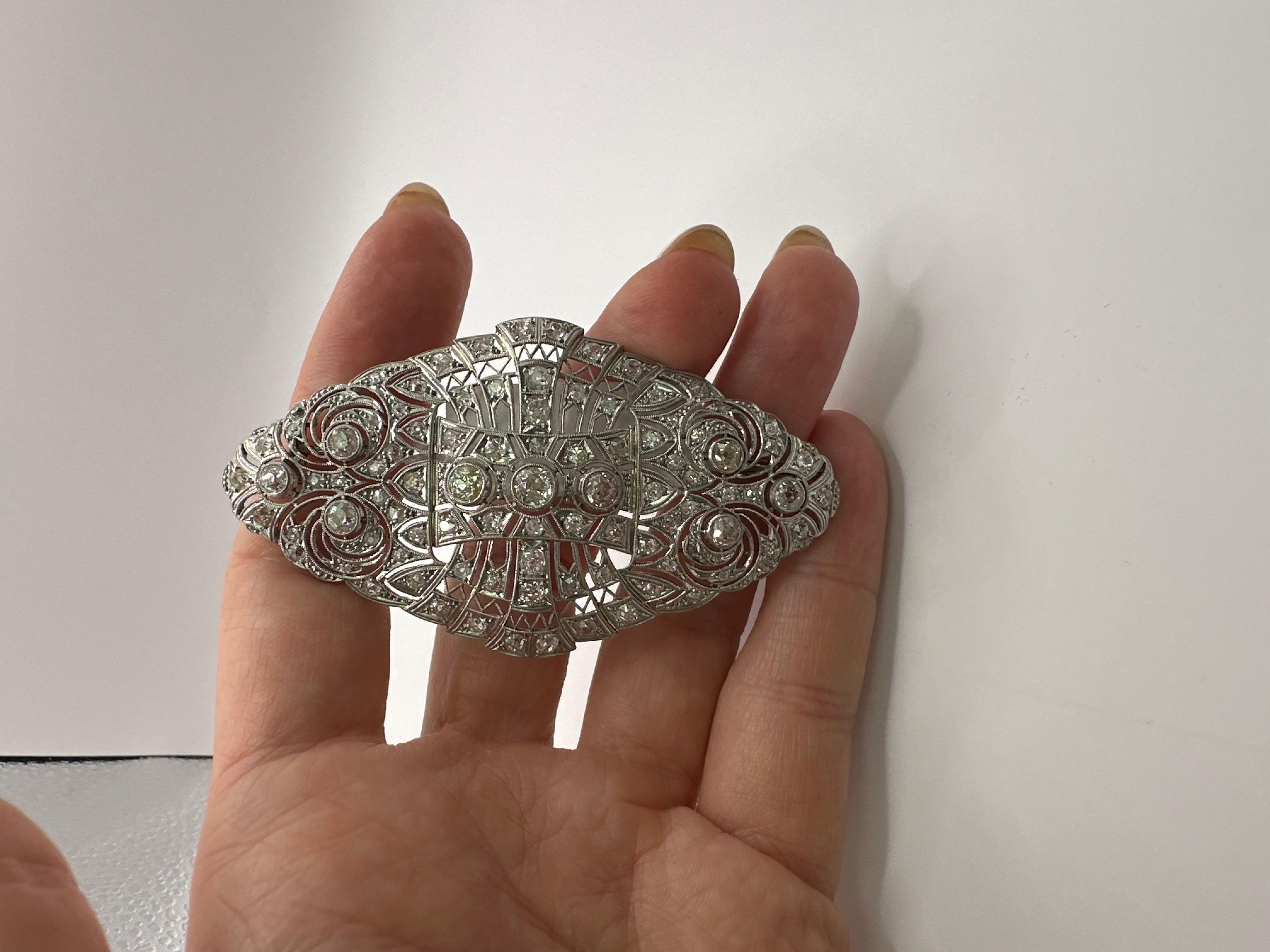 Platinum Diamond Brooch Large Artist & Year unknown  For Sale 1