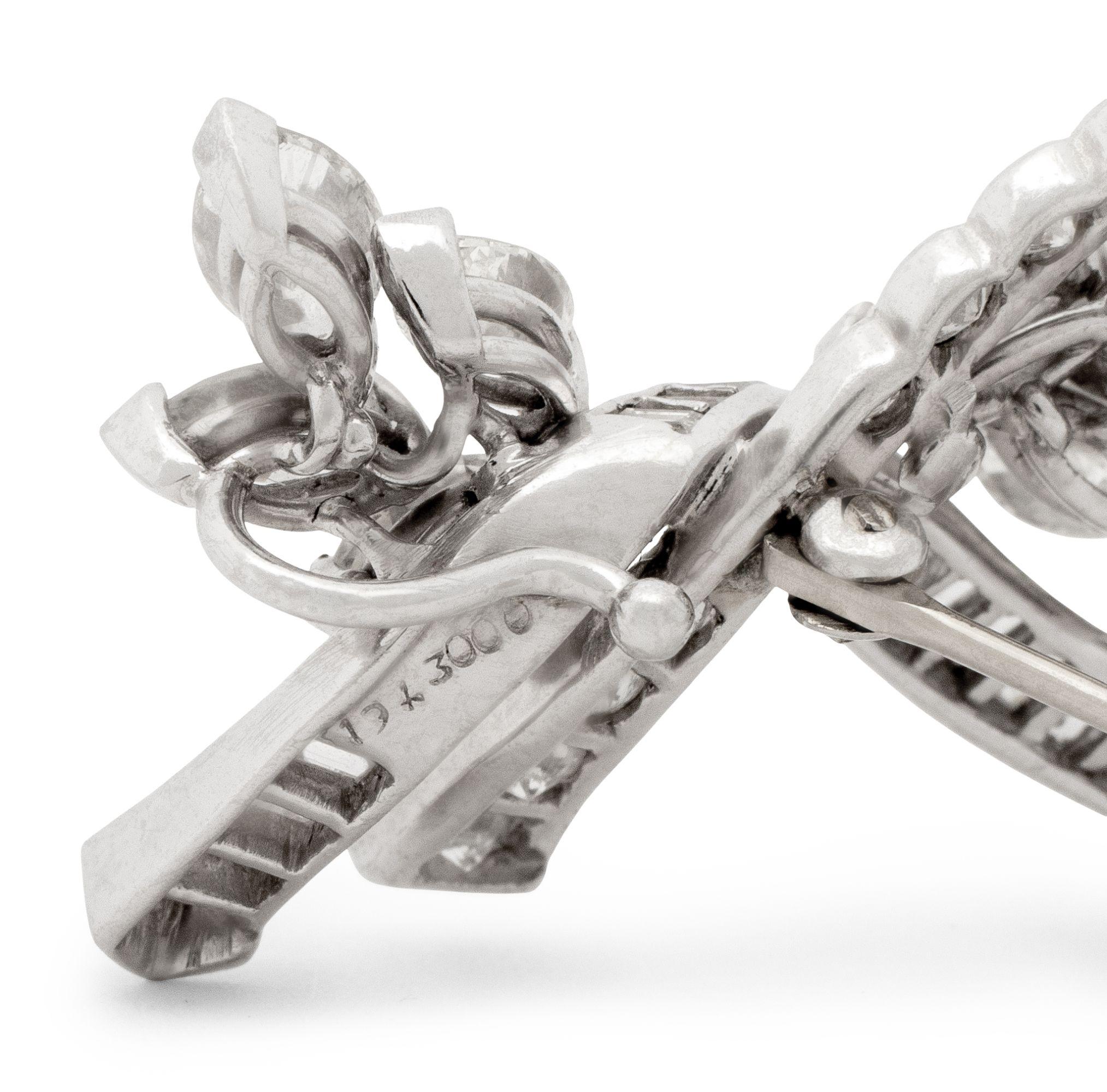 Femenino o masculino Platinum Diamond Brooch Pendant en venta