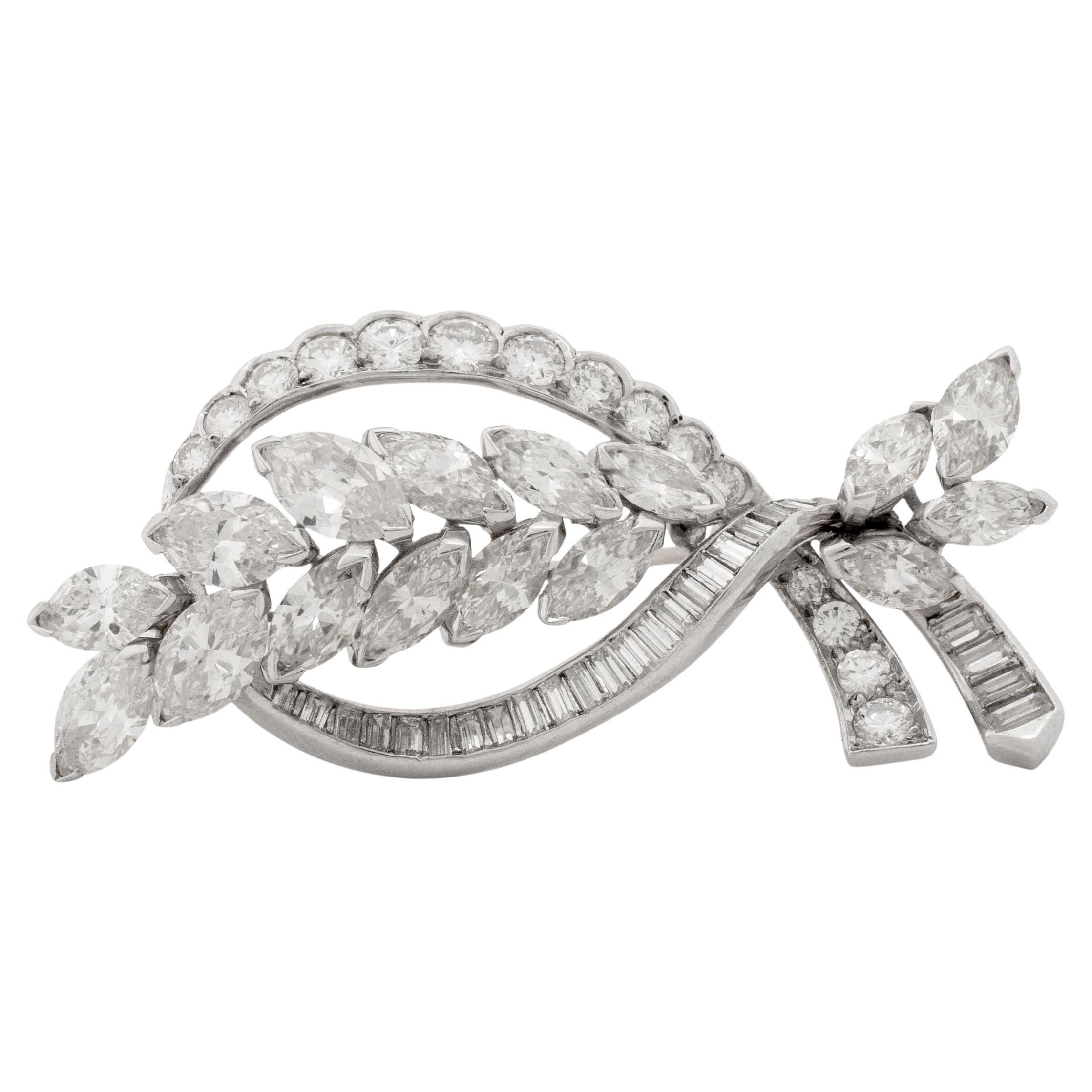 Platinum Diamond Brooch Pendant