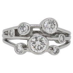 Platinum Diamond Bubble Cluster Ring