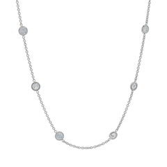 Platinum Diamond by the Yard Station Necklace 19 1/2" - 950 Round 1.79ctw
