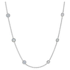 Platinum Diamond by the Yard Station Necklace 19 1/2" - 950 Round 1.79ctw