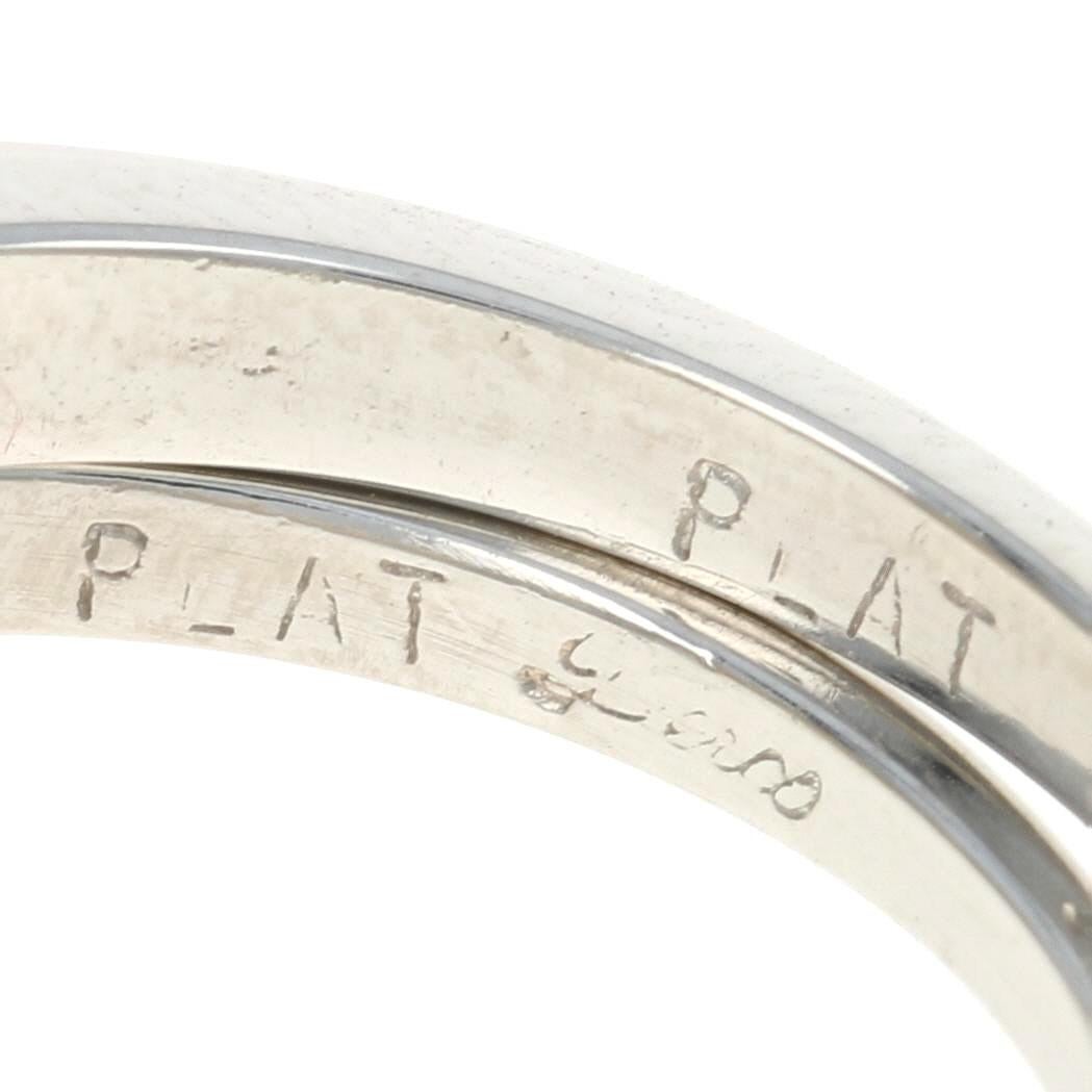 Platin Diamant Bypass Ring und Ehering Rund Brillant .68 Karat 1