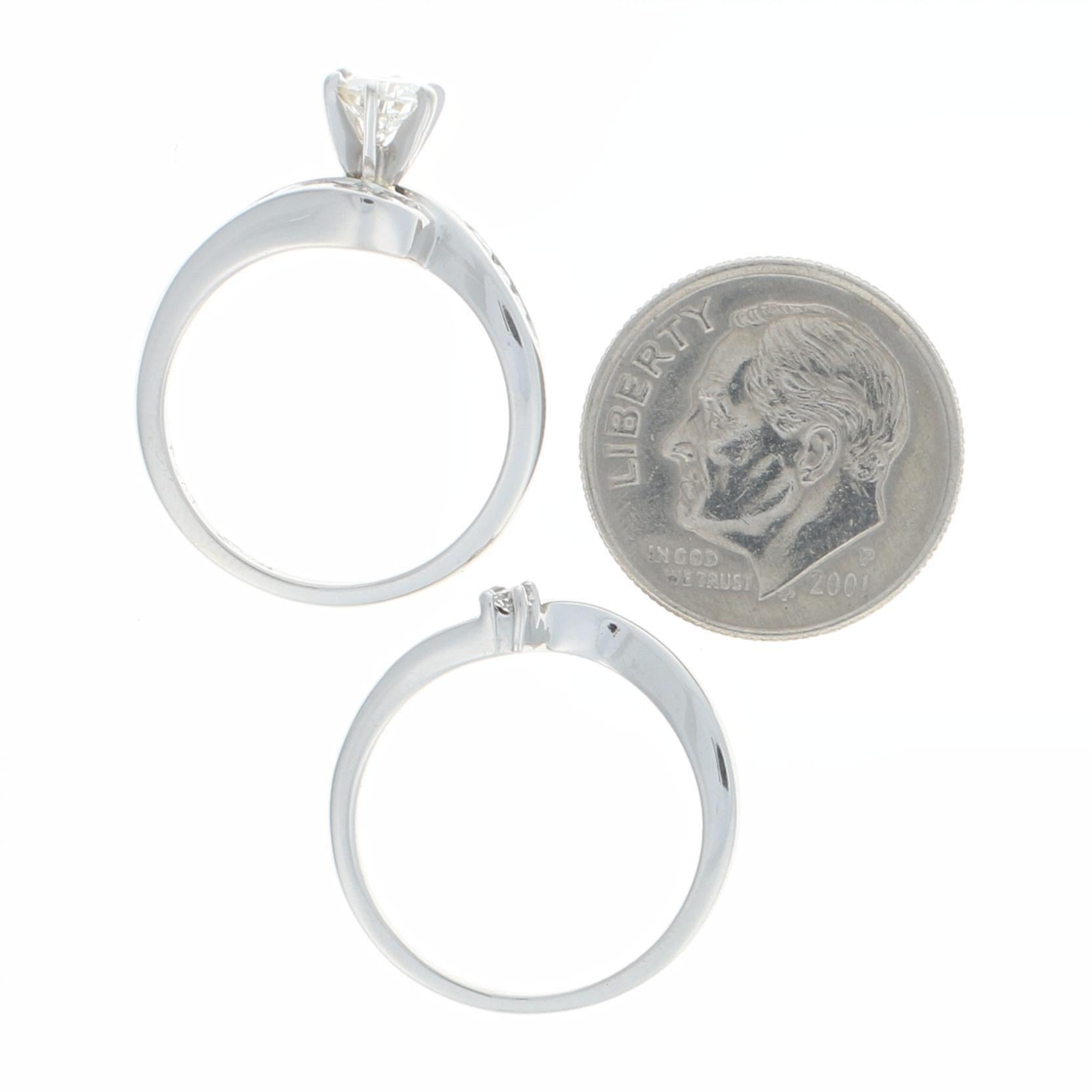 Platin Diamant Bypass Ring und Ehering Rund Brillant .68 Karat 2