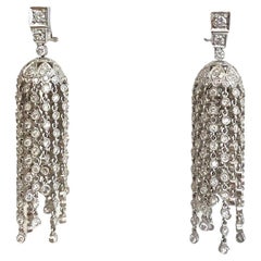 Platinum Diamond Chandelier Tassel Earrings