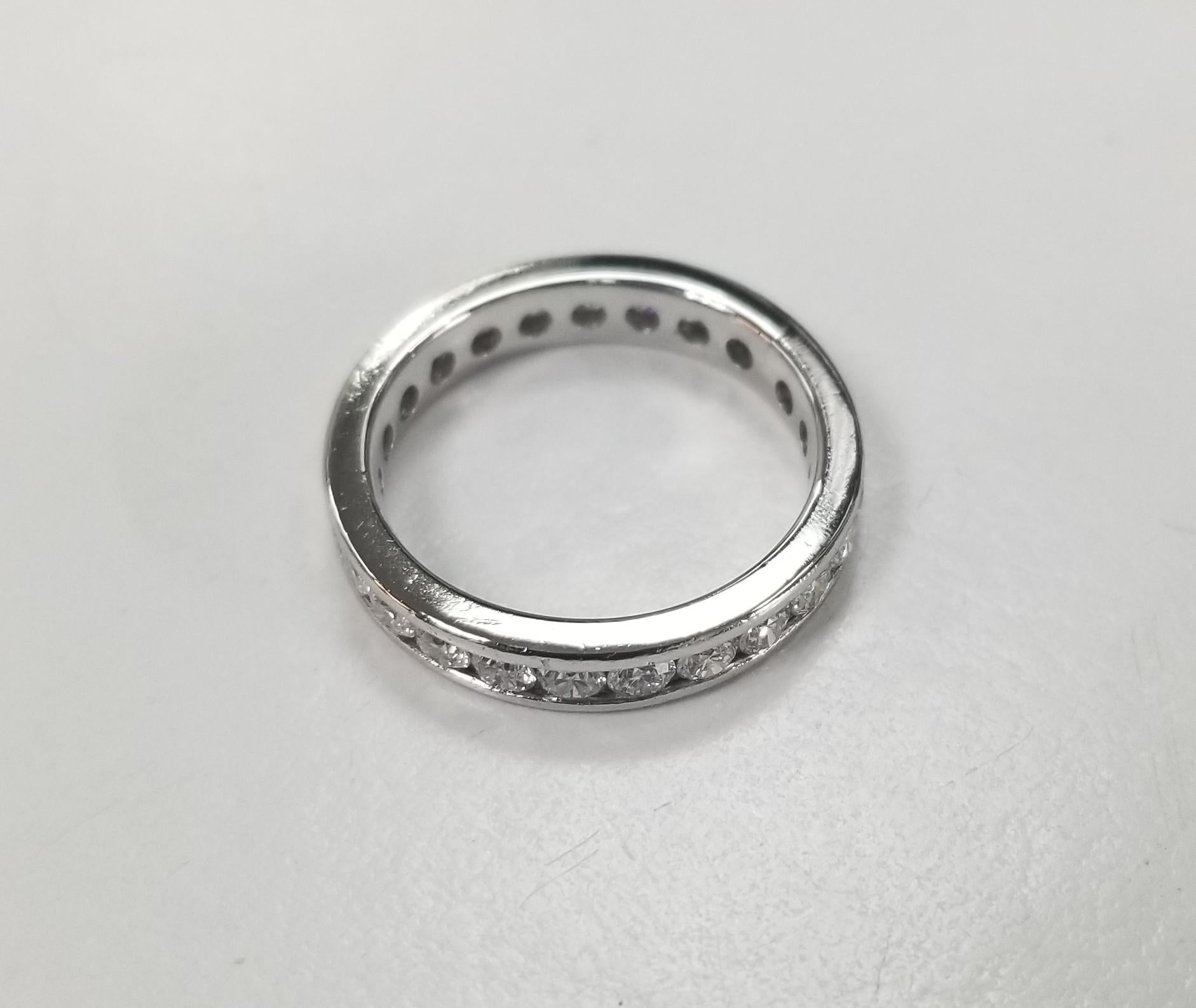 Contemporary Platinum Diamond Channel Set Eternity Ring 2.10cts. For Sale
