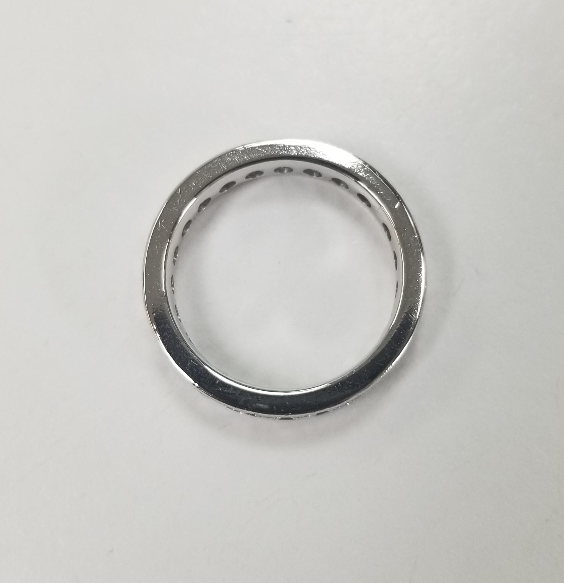 Round Cut Platinum Diamond Channel Set Eternity Ring 2.10cts. For Sale