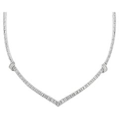 Collana con diamanti in platino, 12 carati VS-F Baguette