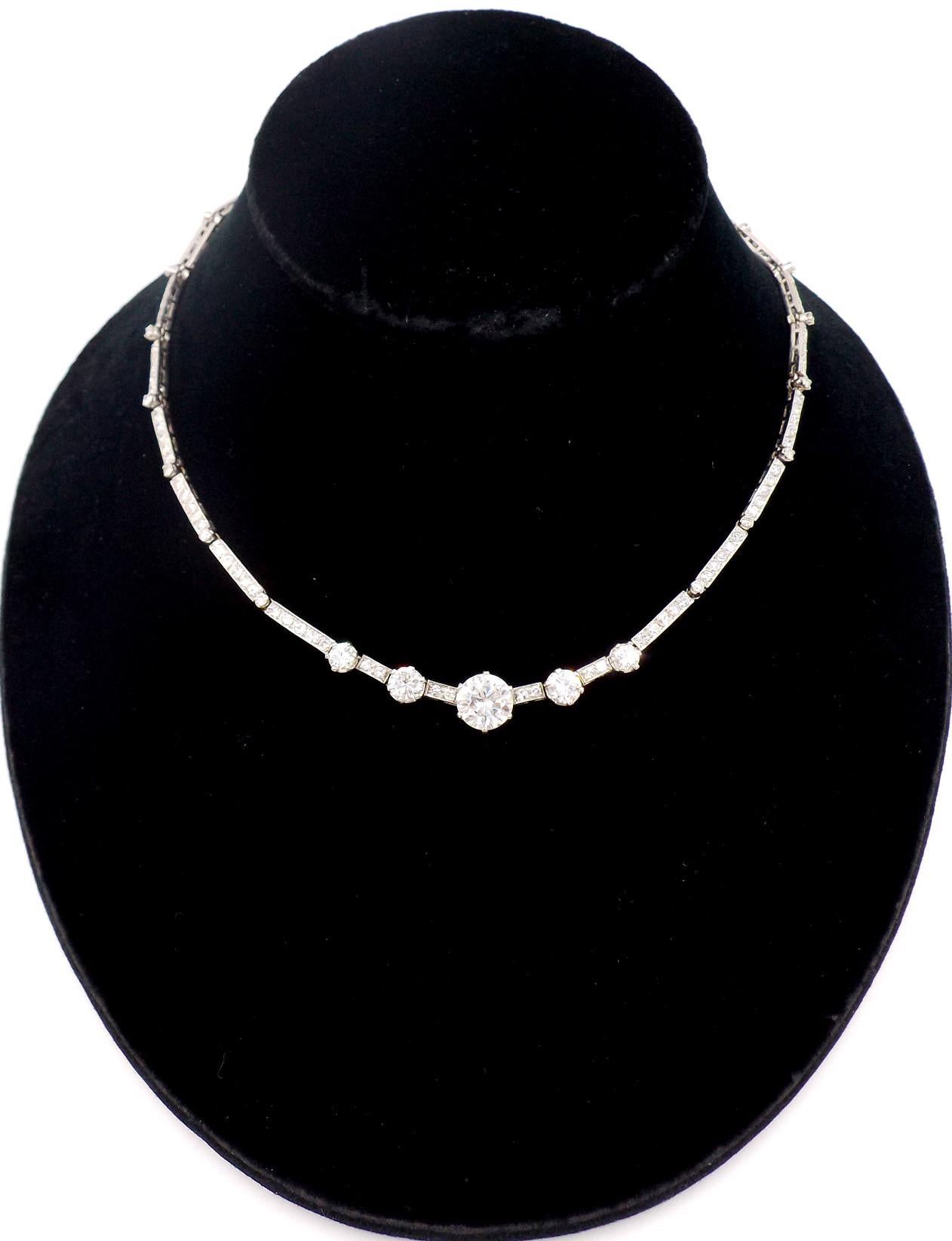 Platinum Diamond Choker Necklace For Sale at 1stDibs