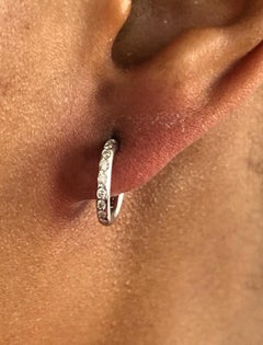 Platinum Diamond Circle Hoop Earrings