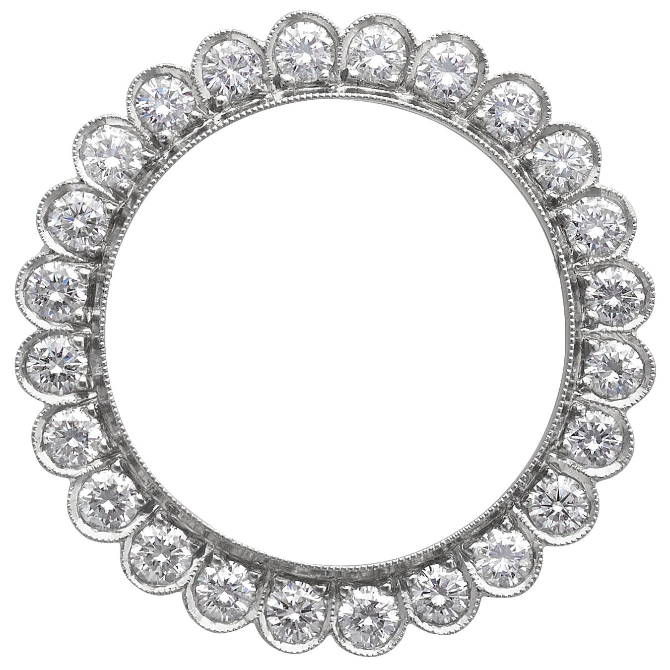 Platinum Diamond Circle Pin
