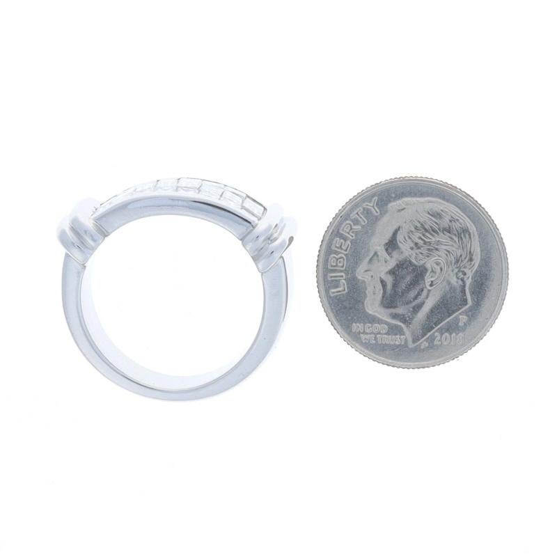 Bague de cocktail en platine avec diamants Baguette et Princesse 1.60ctw Sz 5 1/2 Unisexe en vente