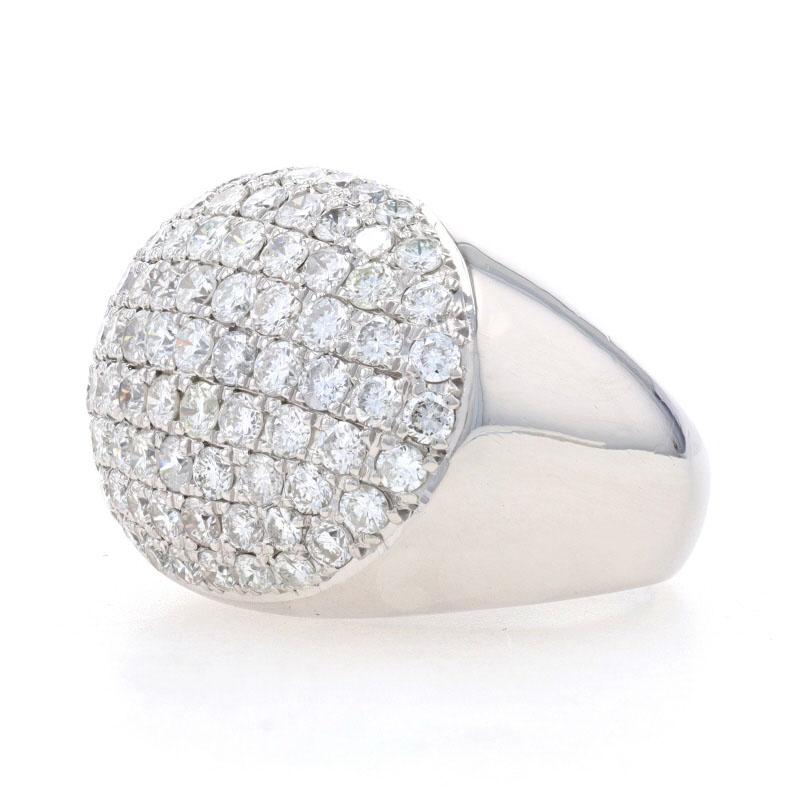 Round Cut Platinum Diamond Cluster Cocktail Ring - 900 Round Brilliant Cut 3.06ctw For Sale