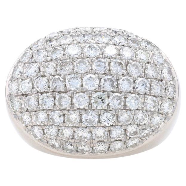 Platinum Diamond Cluster Cocktail Ring - 900 Round Brilliant Cut 3.06ctw For Sale