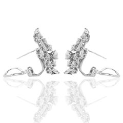 Platinum Diamond Cluster Earrings