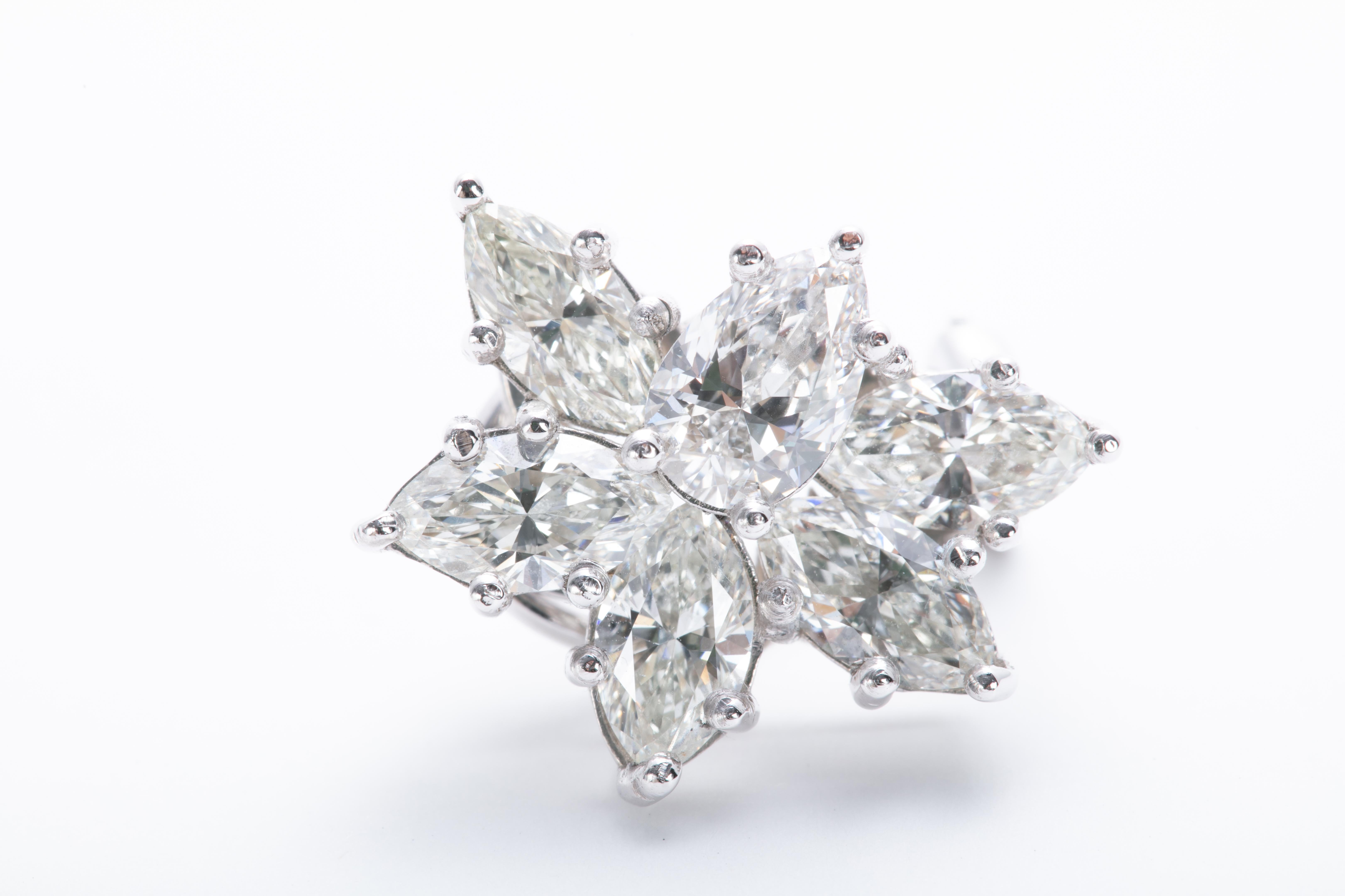 Women's or Men's Platinum Diamond Cluster Earrings For Sale