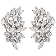 Platinum Diamond Cluster Earrings