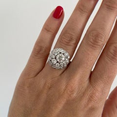 Platinum Diamond Cluster Ring, Approx. 3.50 Carats Total Weight
