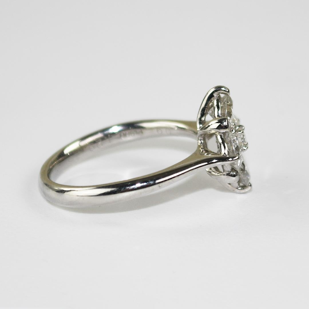 Diamant-Cocktailring aus Platin 1,29ct (Rundschliff) im Angebot